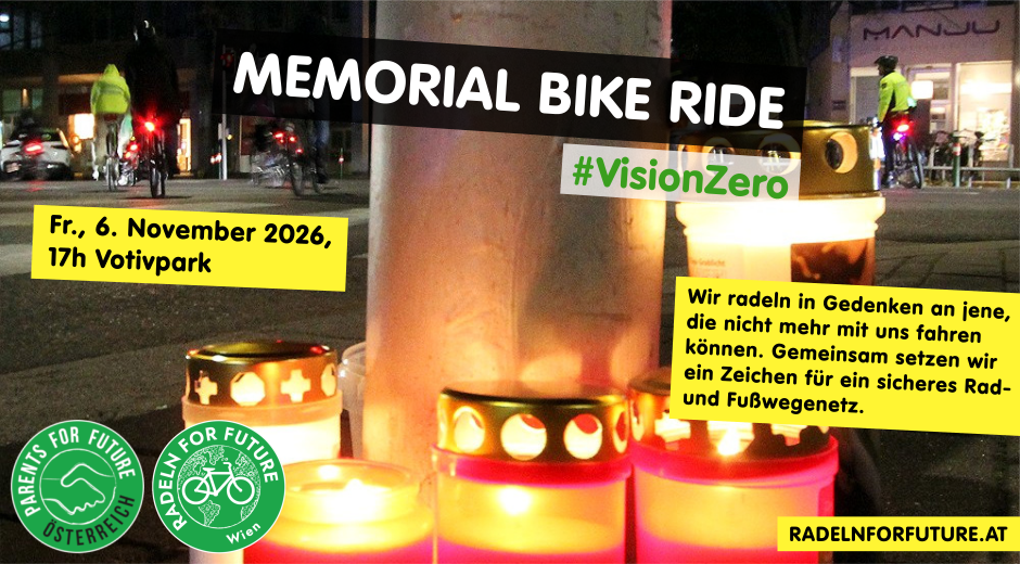 Ankündigung zum Memorial Bike Ride am 6.11.2026